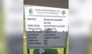 Proyek 2 Miliar Lebih di RSUD Kolonodale Menyeberang Tahun Anggaran