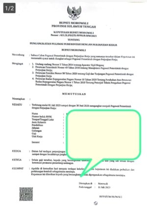 PPPK Kabupaten Morowali Bersyukur, Terima SK dengan Kontrak 5 Tahun