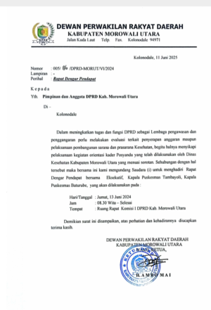 DPRD Morut Hearing Dinkes, Tipikor Polres Panggil Dinkes, Soal Orientasi Kader Posyandu