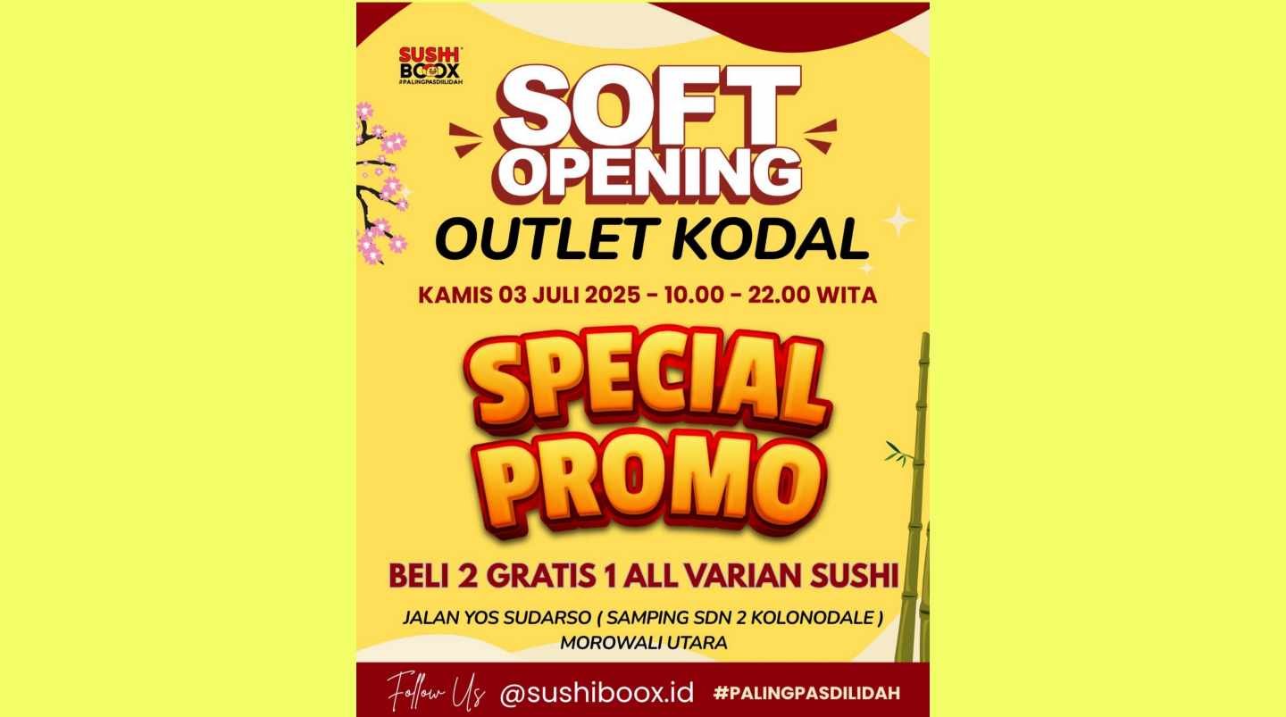 Sushiboox Gelar Soft Opening Outlet Terbaru di Kolonodale, Hadirkan Promo Menarik!