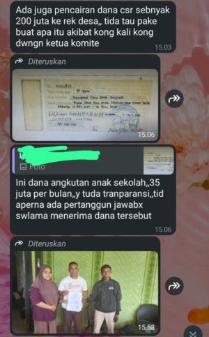 Catatan Hitam Kades Bimorjaya Soal Dana CSR