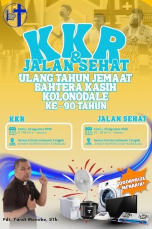 GKST Jemaat Bahtera Kasih Kolonodale Rayakan HUT ke-90, Meriah dengan Jalan Sehat dan KKR