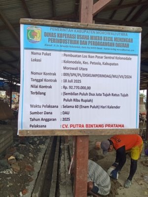 Konsultan Perencana Dinilai Asal Jadi dalam Proyek Pasar Kolonodale yang Tuai Protes Pedagang Ikan