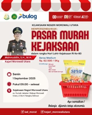 HUT ke-80, Kejari Morut Gelar Pasar Murah untuk Ringankan Beban Warga