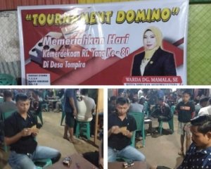 Lomba Domino Meriahkan HUT ke-80 RI di Tompira, Disponsori Ketua DPRD Morut