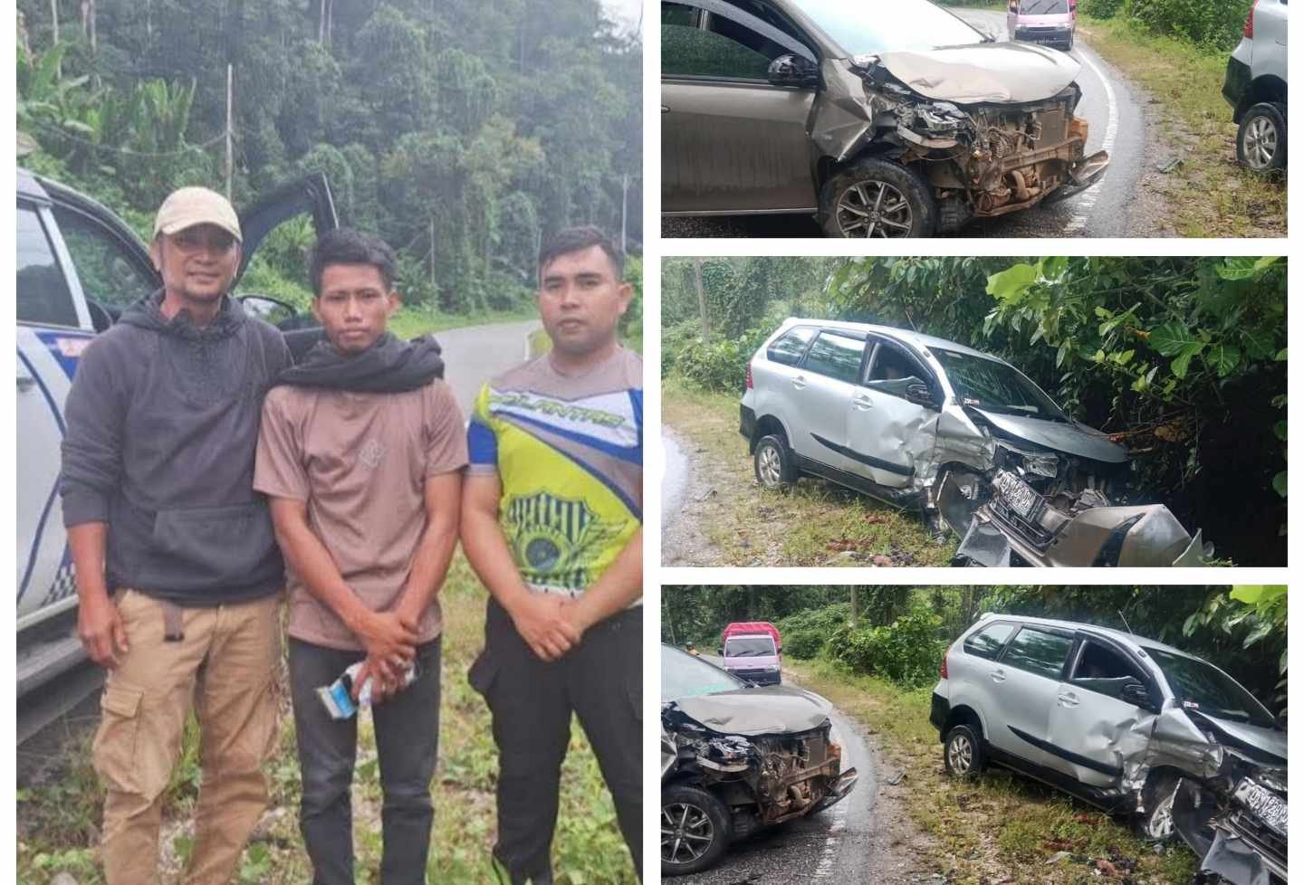 Dua Mobil Tabrakan Rusak Parah, Salah Satu Pengendara Mantan Anggota DPRD Morut