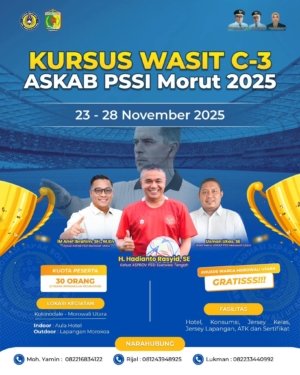 ASKAB PSSI Morowali Utara Gelar Kursus Wasit C-3, Siapkan SDM Sepak Bola Profesional Daerah