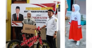 Siswi SD Menui Kepulauan Morowali Video Call dan dapat Hadiah dari Menteri Hukum