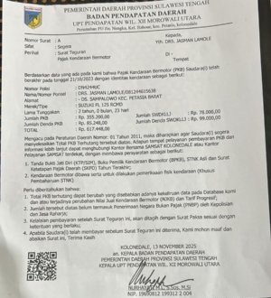 Data Amburadul, Kontak Warga Bali Dicatut Bapenda Sulteng dalam Tagihan Fiktif Pajak Motor Warga Sampalowo