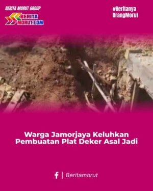 Warga Jamorjaya Keluhkan Pembuatan Plat Deker Asal Jadi