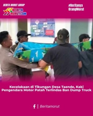 Kecelakaan di Tikungan Desa Taende, Kaki Pengendara Motor Patah Terlindas Ban Dump Truck