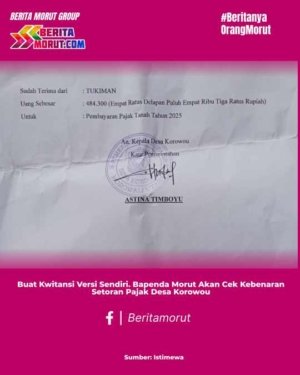 Buat Kwitansi Versi Sendiri. Bapenda Morut Akan Cek Kebenaran Setoran Pajak Desa Korowou