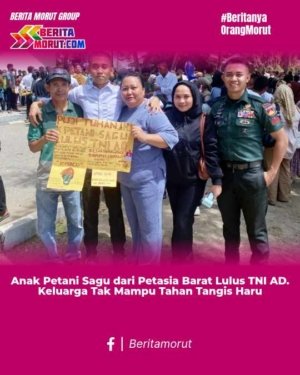 Anak Petani Sagu dari Petasia Barat Lulus TNI AD. Keluarga Tak Mampu Menahan Tangis Haru