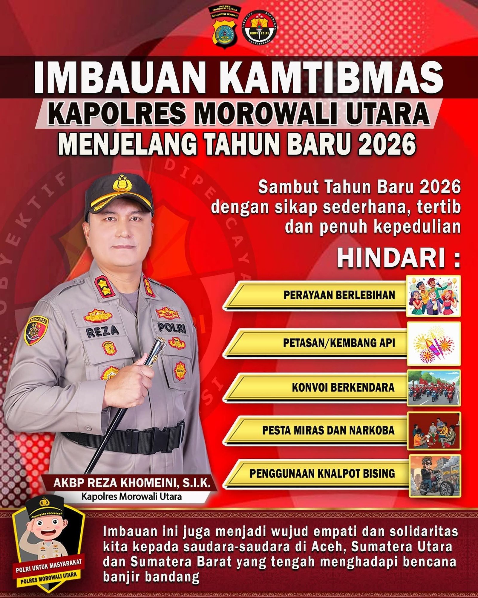 Imbauan Kapolres Morowali Utara Sambut Tahun Baru 2026