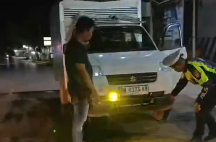 Satlantas Polres Morut Tertibkan Lampu Tembak yang Mengganggu Pengendara