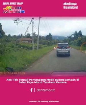 Aksi Tak Terpuji Penumpang Mobil Buang Sampah di Jalan Raya Morut Terekam Kamera