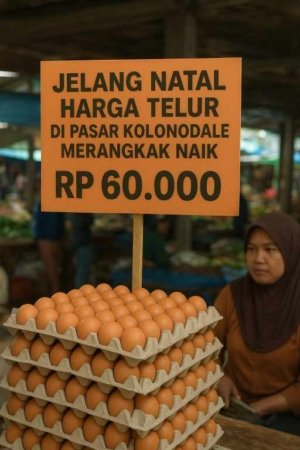 Jelang Natal, Harga Telur di Pasar Kolonodale Mulai Merangkak Naik