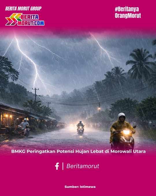 BMKG Peringatkan Potensi Hujan Lebat di Morowali Utara