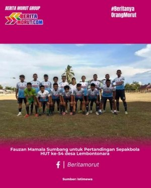 Fauzan Mamala Sumbang untuk Pertandingan Sepakbola HUT ke-54 desa Lembontonara