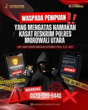 Belum Sebulan Menjabat, Nama Kasat Reskrim Polres Morowali Utara Dicatut Penipu