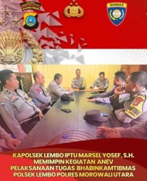 Kapolsek Lembo Pimpin Anev dengan Bhabinkamtibmas