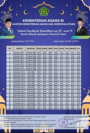 Jadwal Imsakiyah 1447 H Resmi Diumumkan untuk Masyarakat Morowali Utara