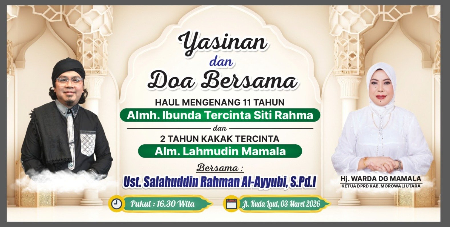 Ustadz Salahuddin Rahman Al-Ayyubi, Pimpin Doa Bersama di Kediaman Hj. Warda Dg Mamala