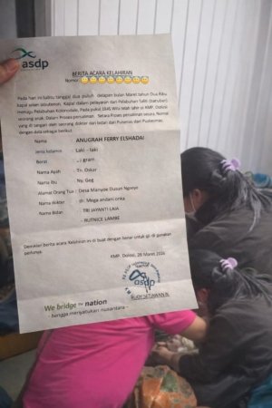 Lahir di Atas Kapal Fery, Seorang Bayi Diberi Nama Anugrah Ferry Elsahdai