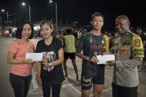 Polres Morut, Arobi dan Sin Coffe Kolonodale Sukses Gelar Lomba Lari 100 Meter