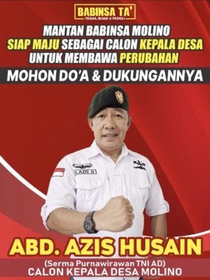 Prajurit Petarung, Abd. Azis Husain Maju Kades Molino, Ini Visi Misinya