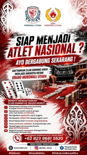 ORADO Morowali Utara Buka Pendaftaran Club Domino, Siapkan Atlet Menuju Tingkat Nasional