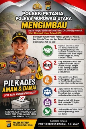 Polsek Petasia Ajak Masyarakat Sukseskan Pilkades Serentak 2026 yang Aman, Damai dan Berkualitas