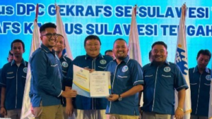 Pengurus GEKRAFS Sulteng Dilantik, Edwin Purnawan Tampake Bawa Tiga Harapan untuk Morut
