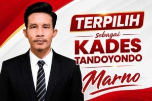 Marno Terpilih Sebagai Kepala Desa Tandoyondo, Unggul dengan 264 Suara