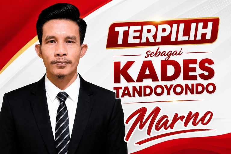 Marno Terpilih Sebagai Kepala Desa Tandoyondo, Unggul dengan 264 Suara