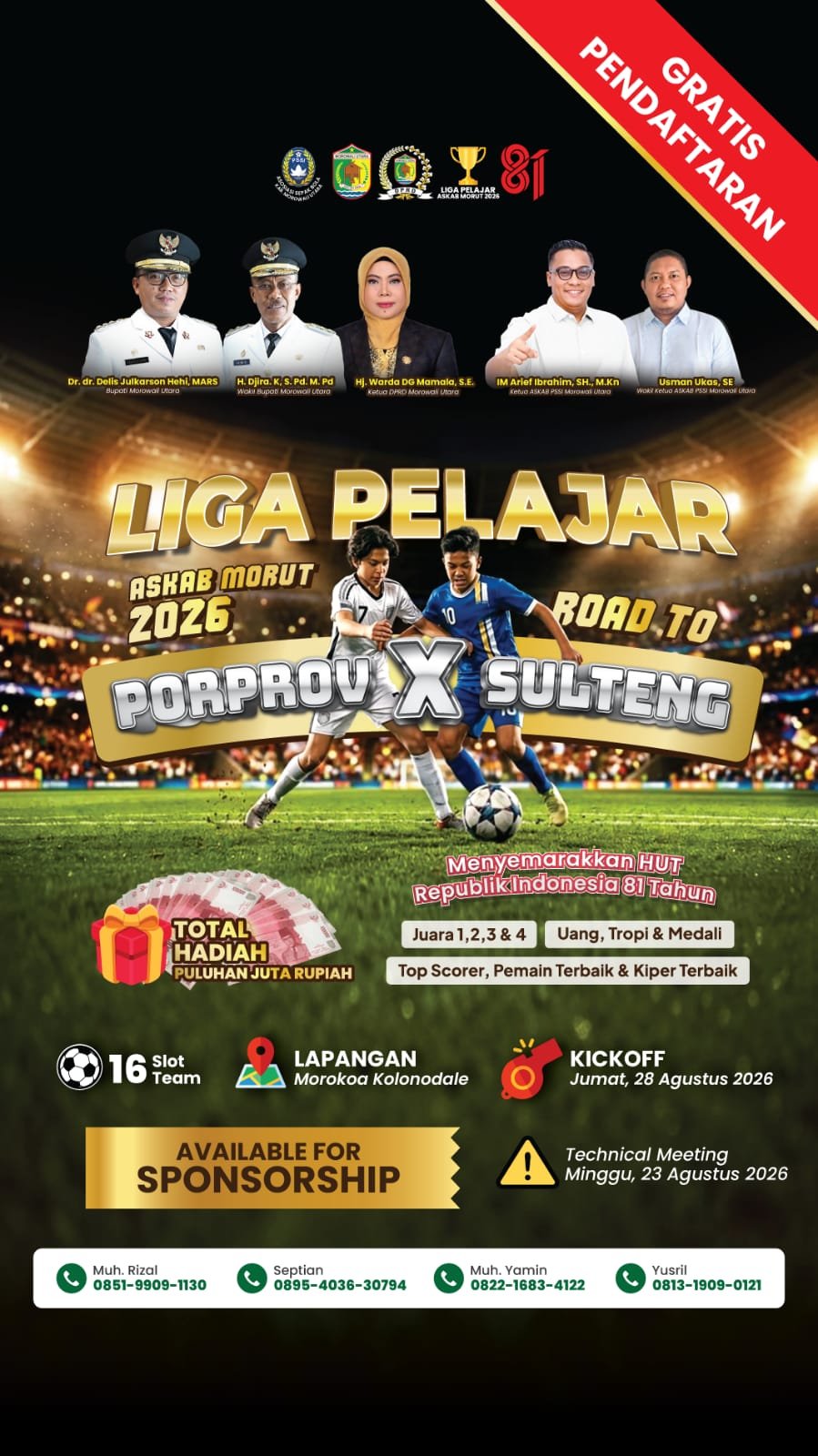 Liga Pelajar ASKAB Morowali Utara 2026 Jadi Ajang Seleksi Talenta Muda Menuju Porprov X Sulteng