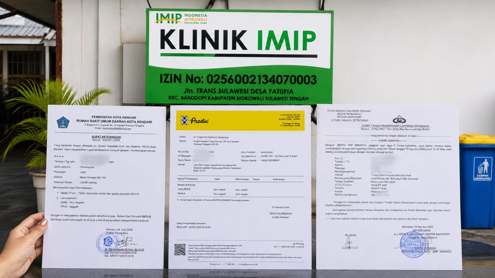 Klinik IMIP Diduga Lakukan Malapraktik, Calon Karyawan Alami Trauma Psikologis Akibat Hasil MCU, Laporkan ke Polsek Bahodopi
