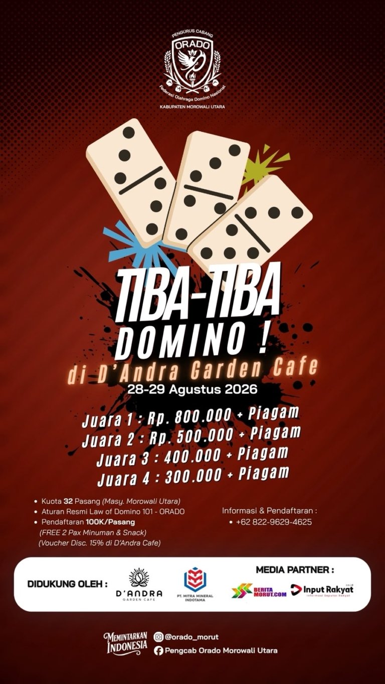 Tiba-Tiba Domino Hadir di D’Andra Garden Cafe, Ini Jadwalnya