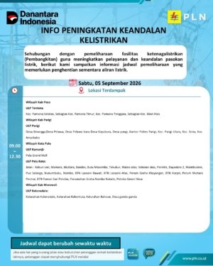 Ini Jadwal Mati Lampu di Morut, Sabtu 5 September