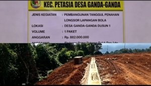 Proyek Tanggul Penahan Longsor di Ganda-Ganda Disorot, Sumber Anggaran Rp882 Juta, Belum Selesai?