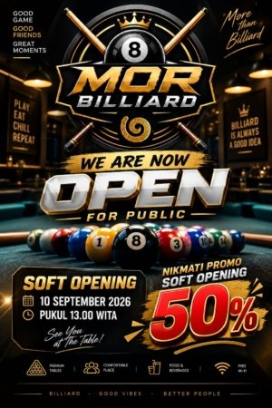 Buka Hingga Dini Hari MOR Billiard Resmi Soft Opening di Morowali Utara, Hadirkan Ruang Baru bagi Pecinta Billiard