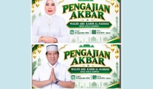 Haji Warda dan Haji Tonggong Beri Dukungan Pengajian Akbar di Masjid Abd Karim Al-Haddad Kolo Bawah