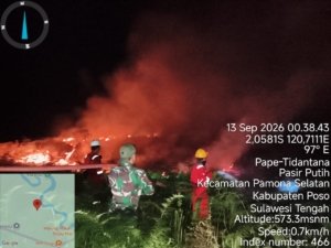 Danramil Pendolo Apresiasi Bantuan PT SJA2 Ikut Turun Padamkan Kebakaran