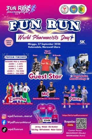 Warda Dg Mamala Sumbang Rp10 Juta untuk Fun Run World Pharmacists Day Morut