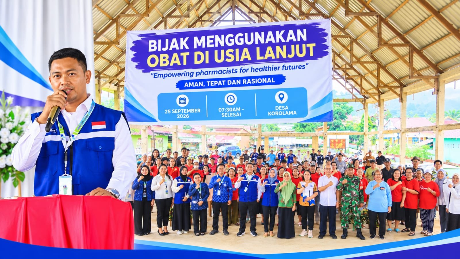 World Pharmacists Day 2026, IAI dan PAFI Morut Edukasi Lansia, Septiawan Tutup dengan Pantun