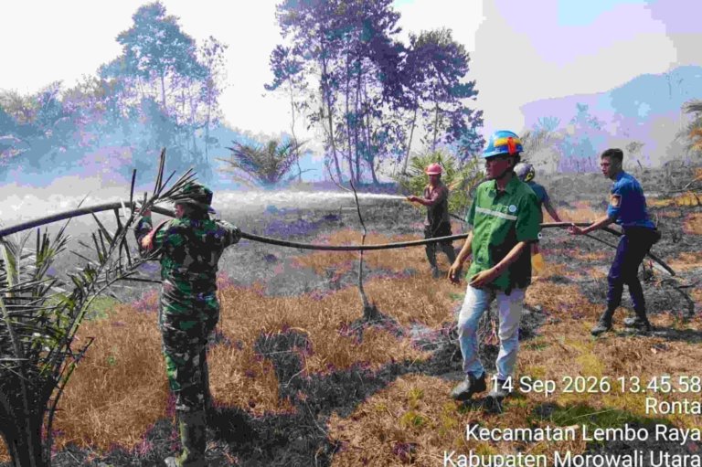 Gerak Cepat PT CAN Bantu Padamkan Kebakaran Lahan di Desa Ronta