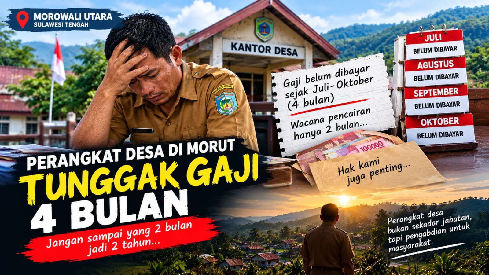 Perangkat Desa di Morut 4 Bulan Belum Gajian, Wacana Pencairan Hanya 2 Bulan