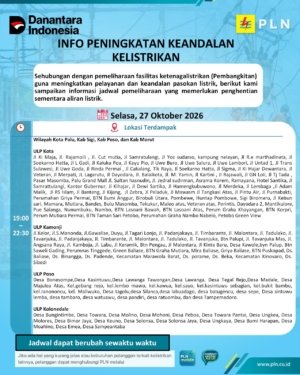 PLN Jadwalkan Pemadaman Listrik di Kolonodale Malam Ini, Berikut Wilayah Terdampak