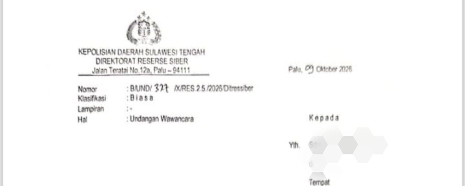 Penyidik Ditsiber Polda Sulteng, Periksa Tiga Saksi Terkait Komentar Facebook Warga Asal Desa Ensa